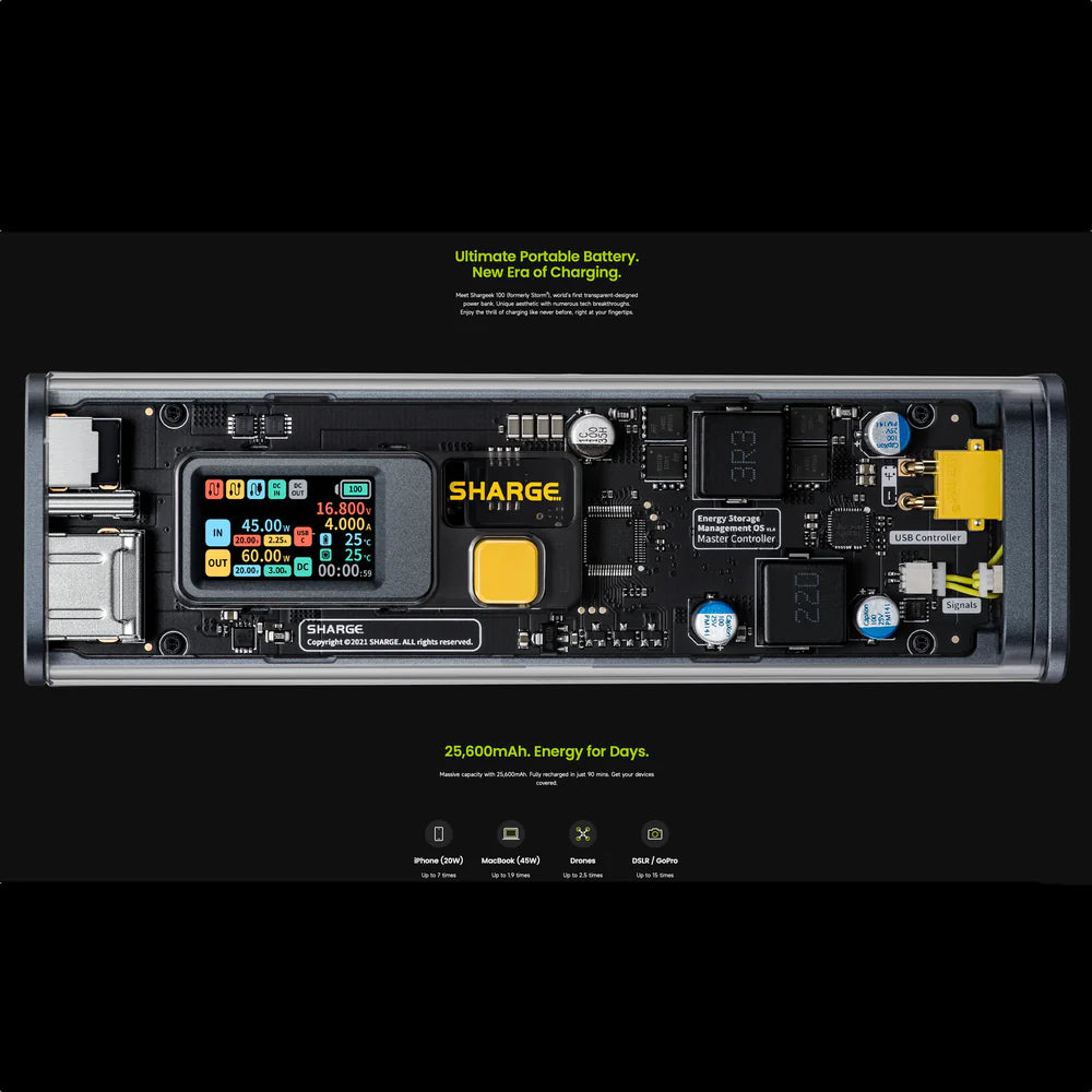 Bateria Portátil Sharge - Shargeek 100 25,600mAh