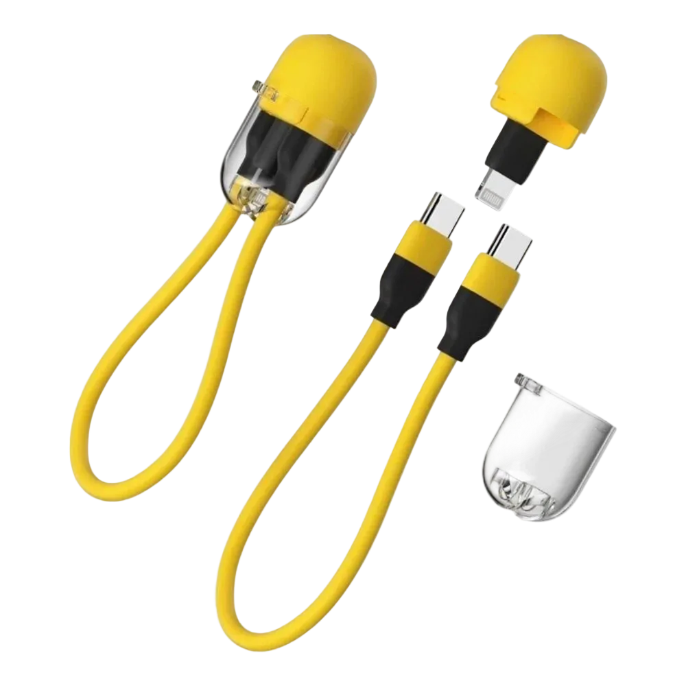 Cable Sharge - Capsula 20W Tipo C a C y Lightning Amarillo