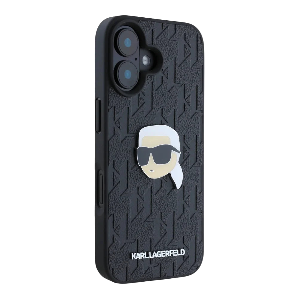 Estuche - Karl Lagerfeld skin iphone 16 karl hc pu monogram k. head pin color negro