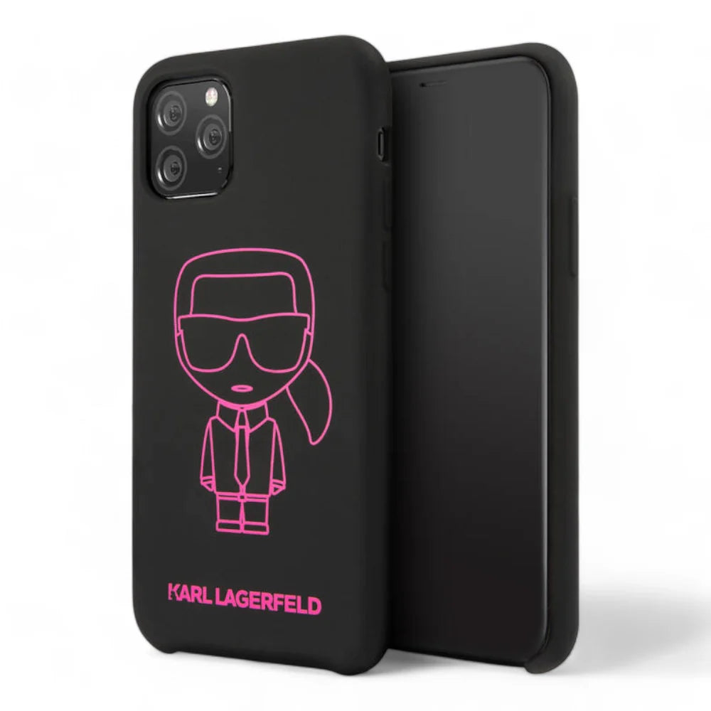 Case - Karl Lagerfeld silicone ikonik pink outline black iphone 11 color black