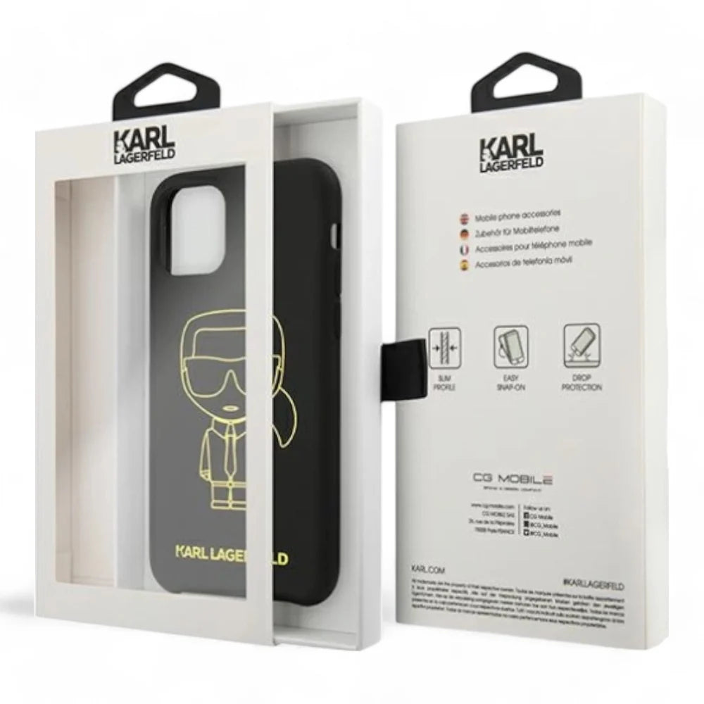 Case - Karl Lagerfeld Silicone Yellow Outline Black Iphone 11 Color Black