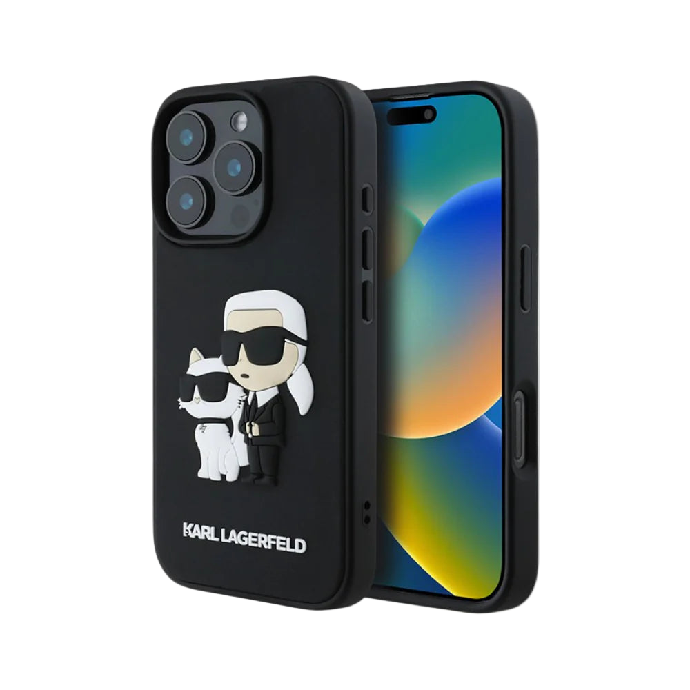 Estuche - Karl Lagerfeld hc 3d rubber kc nft black iphone 16 pro max