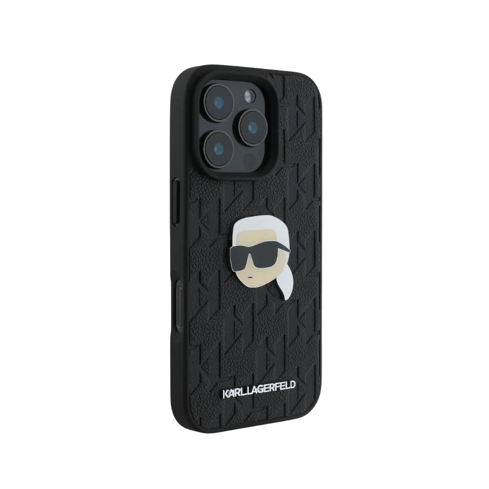 Estuche - Karl Lagerfeld hc pu monogram k. head pin black iphone 16 pro max
