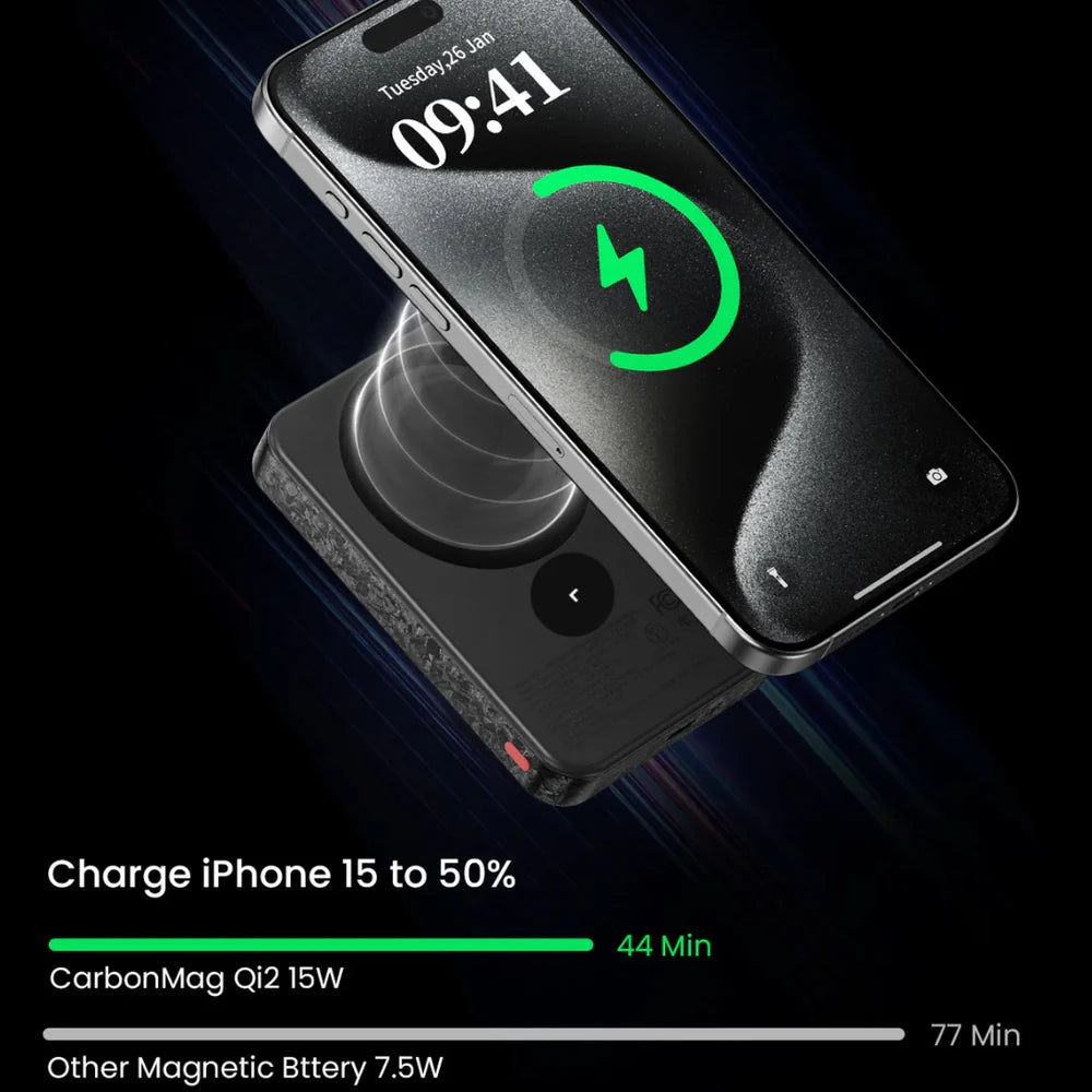 Bateria Portatil Sharge - 10,000 mAh fibra de carbon