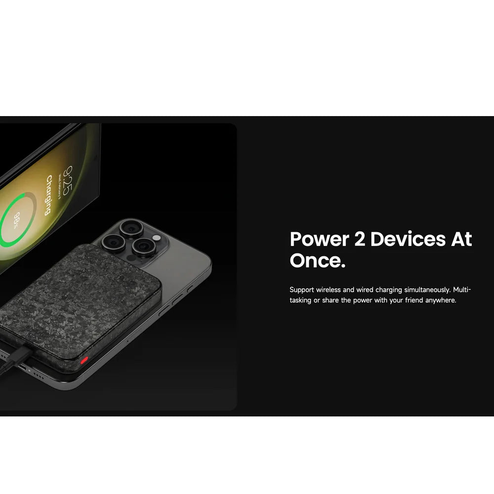 Bateria Portatil Sharge - 10,000 mAh fibra de carbon