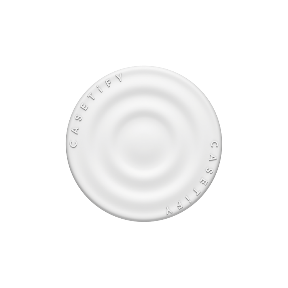 Casetify Snappy Ripple Grip Stand Blanco - agarre magnético blanco minimalista con textura ripple MagSafe