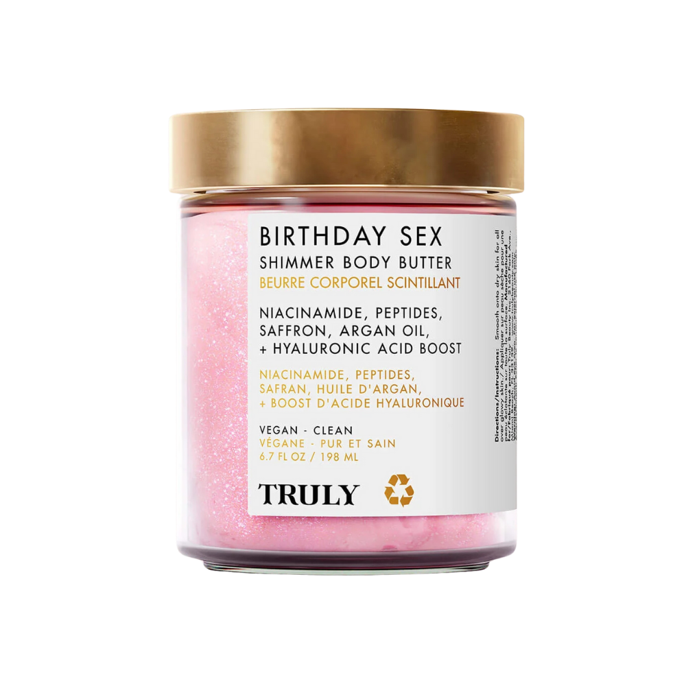 Truly Beauty Birthday Sex Shimmer Body Butter original en Guatemala - mantequilla corporal con brillo rosado luminoso