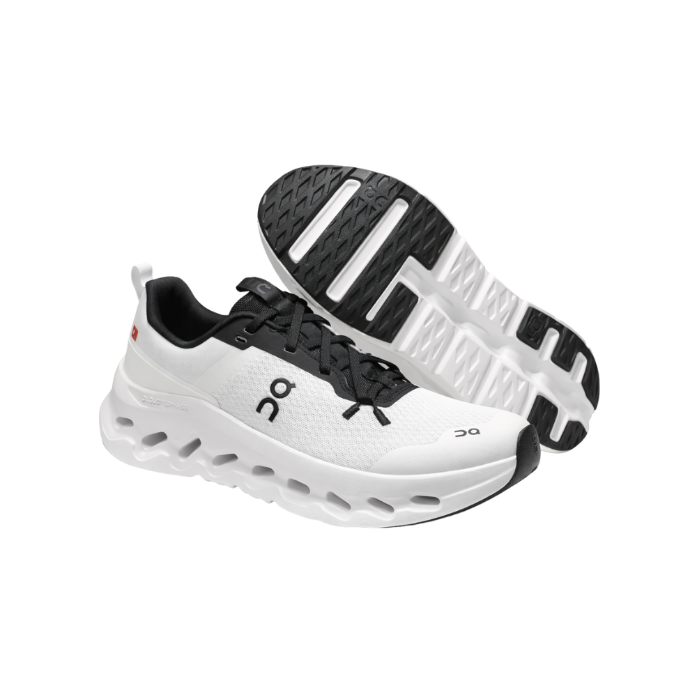On Cloudleap Black White vista superior - Tenis running amortiguación CloudTec
