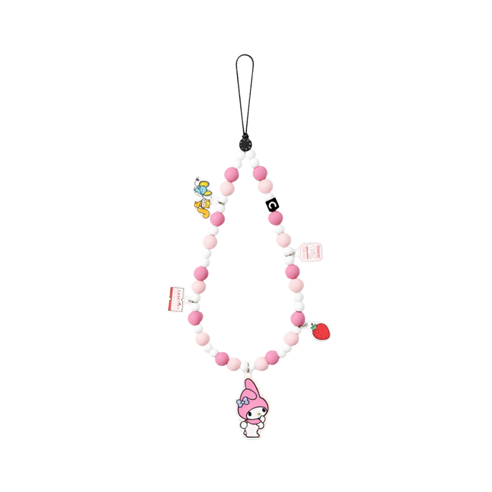 Casetify Strap de Mano My Melody Pink - correa kawaii rosada con cuentas y charm oficial My Melody Sanrio