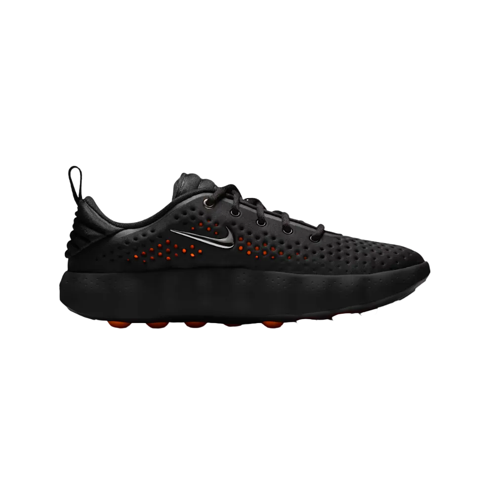Tenis Nike Mind 002 Black Orange Edition - zapatillas negras con detalles naranja vista lateral Guatemala