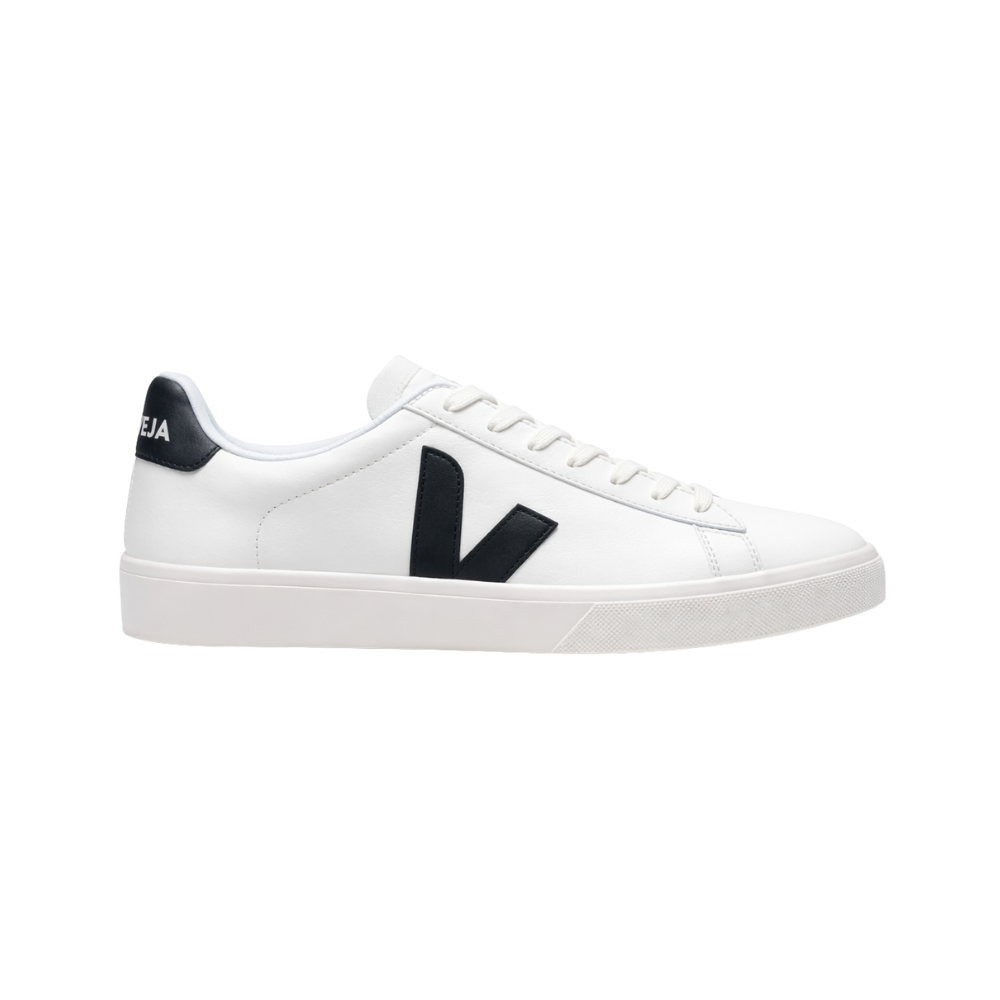 VEJA Campo Leather White Black sneaker - Zapato sostenible cuero blanco negro Guatemala