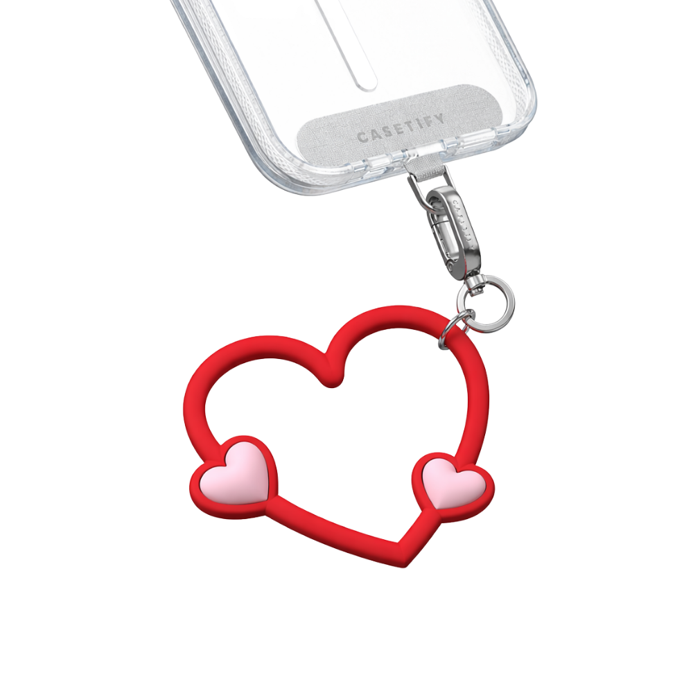 Casetify Strap Heart Red Romance conectado a funda - corazón rojo con corazones rosas conectado a iPhone Casetify