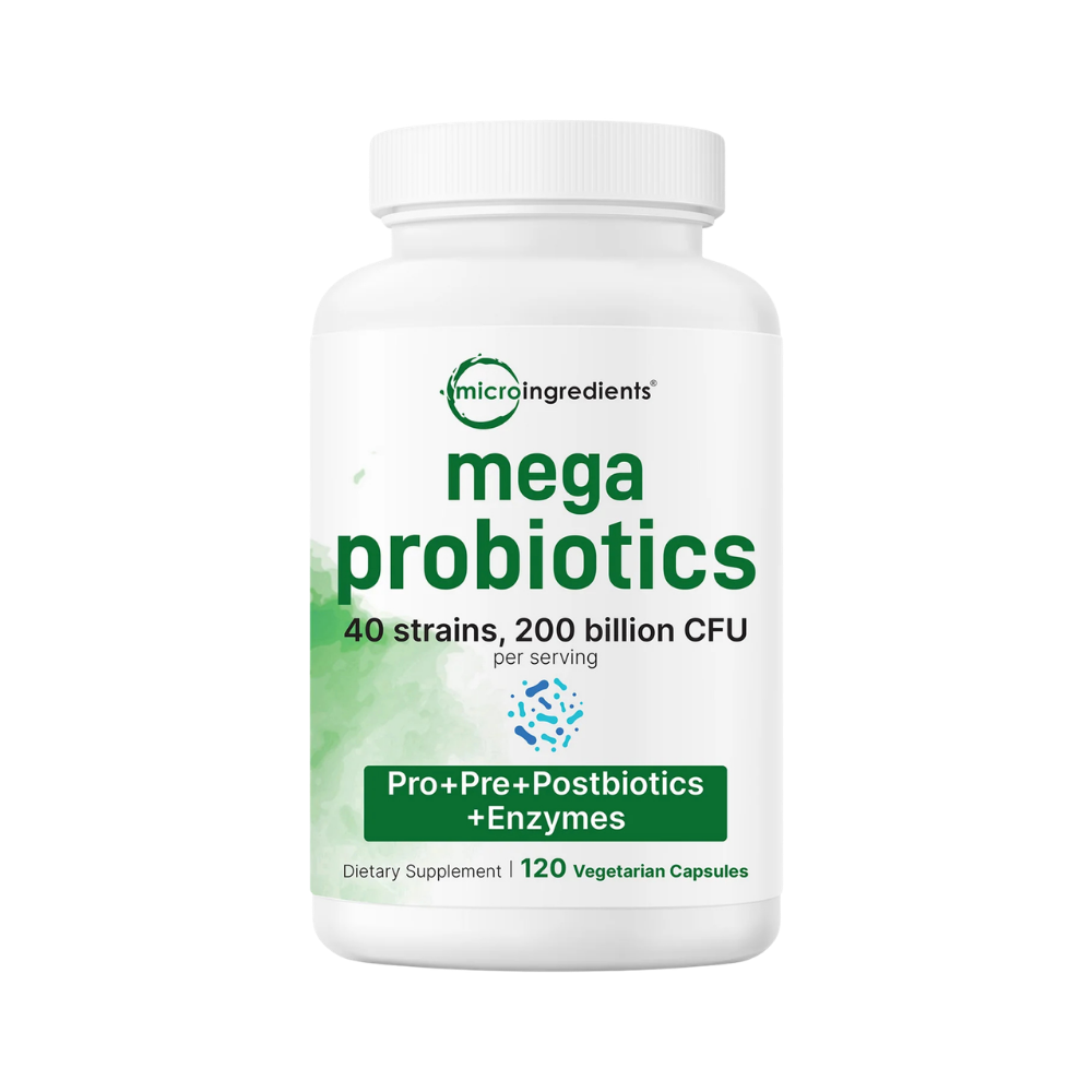 Suplementos - Mega Probiotics 200 Billion CFU Micro Ingredients | 120 Cápsulas Vegetarianas