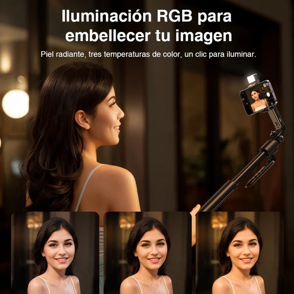 Gadget - Trípode Con Seguimiento Facial IA y Luz RGB