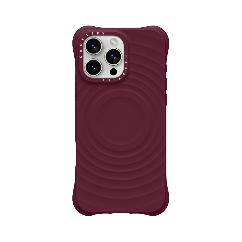 Estuche Casetify Ripple con MagSafe color Mulberry para iPhone - Protección premium con diseño elegante