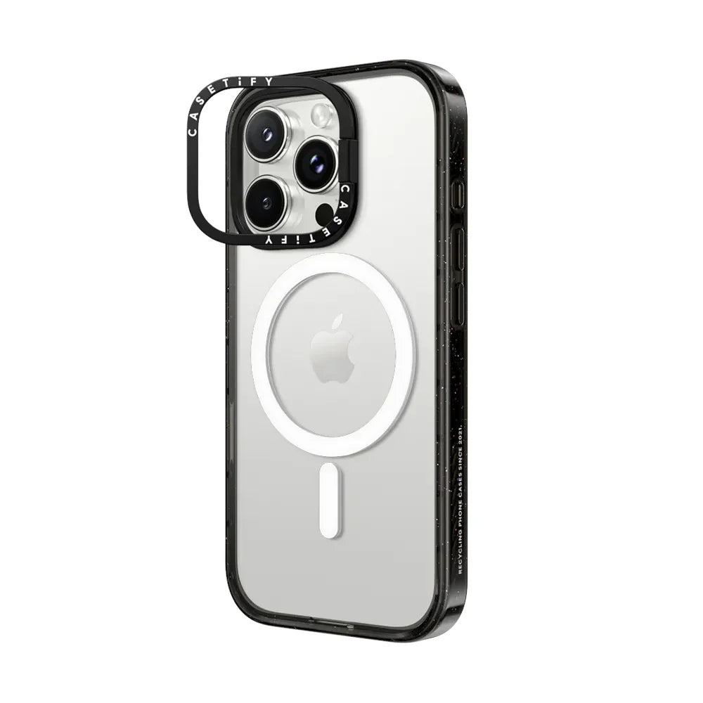 Estuche Casetify ring stand con magsafe - Transparente / Negro