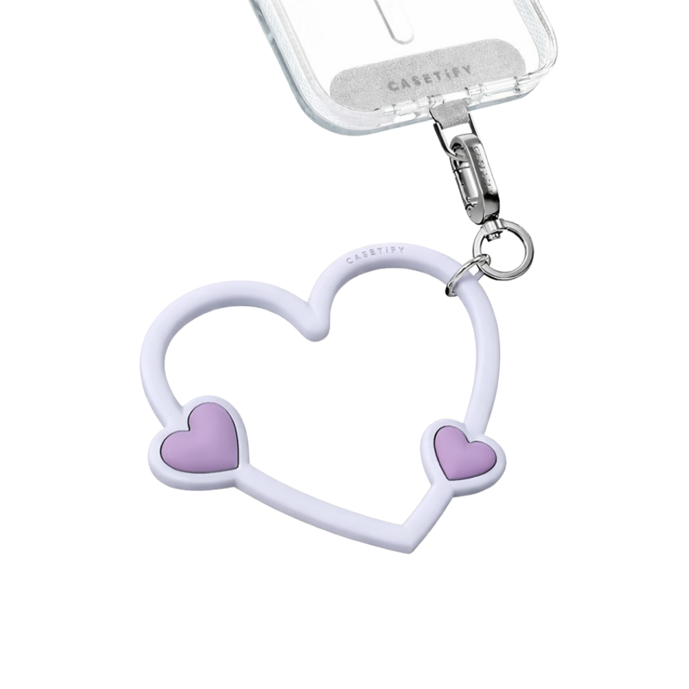 Casetify Strap Heart Periwinkle Promise conectado a funda Casetify - accesorio lila para llevar cómodamente tu celular