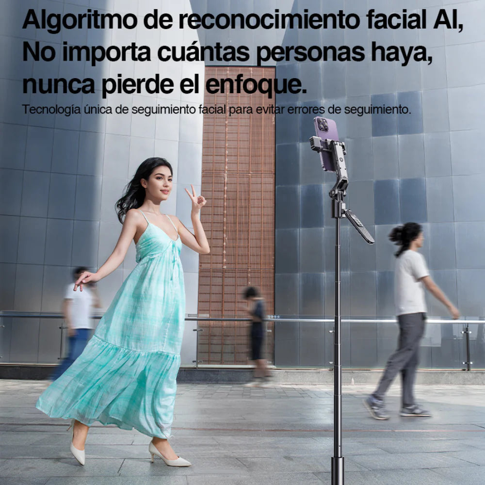 Gadget - Trípode Con Seguimiento Facial IA y Luz RGB