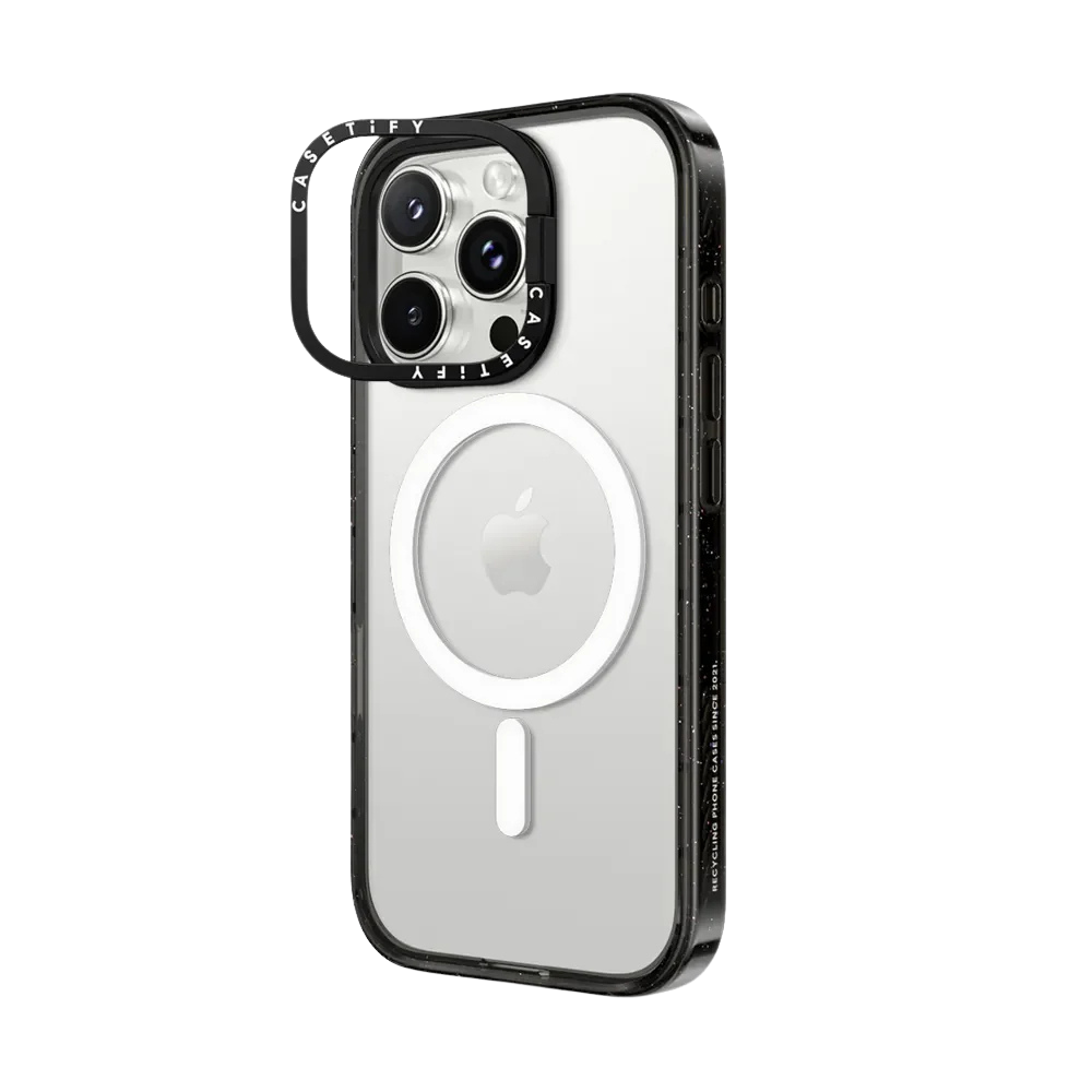 Estuche Casetify ring stand con magsafe - Transparente / Negro