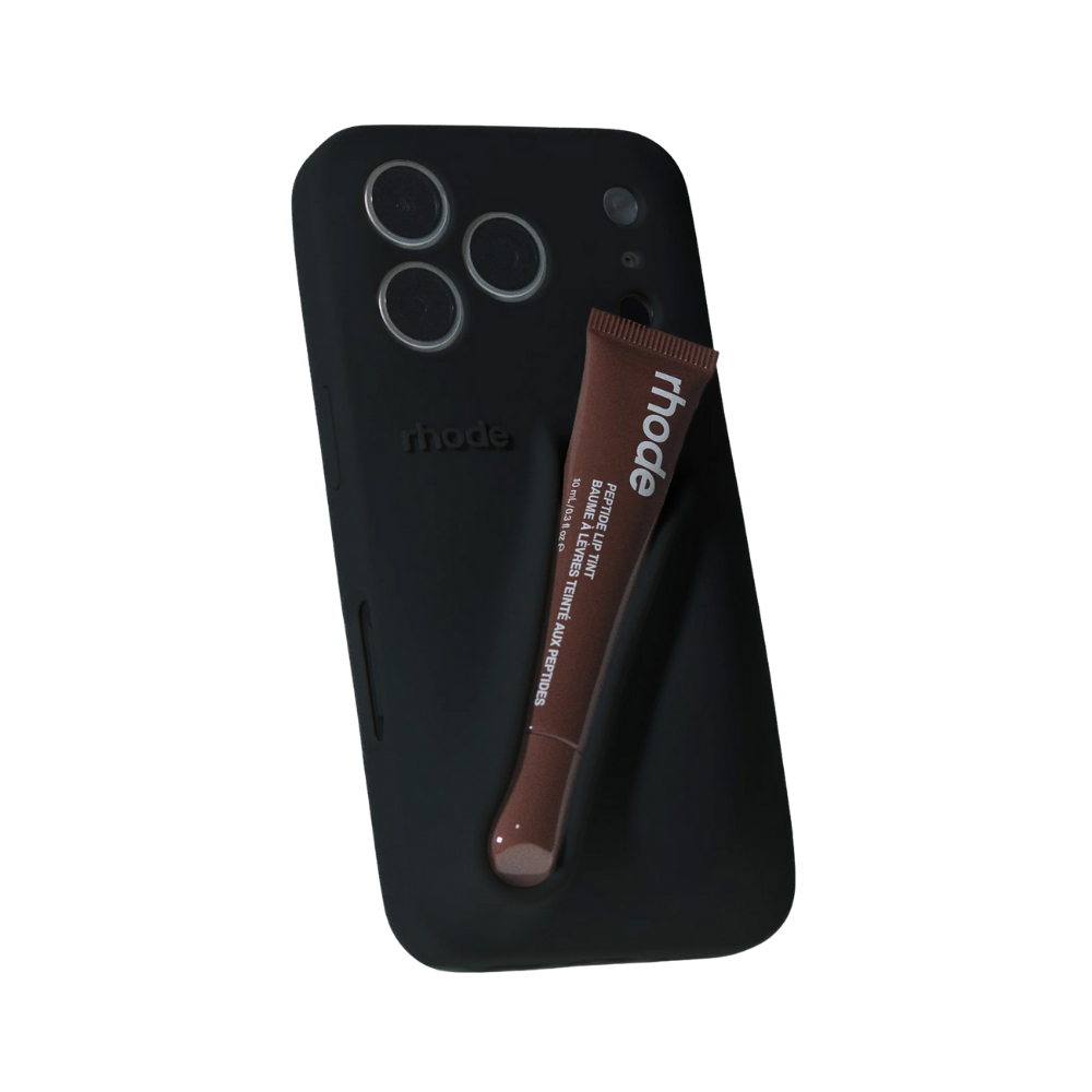 Rhode Lip Case Black iPhone 17 - Estuche negro edición limitada con labial Peptide