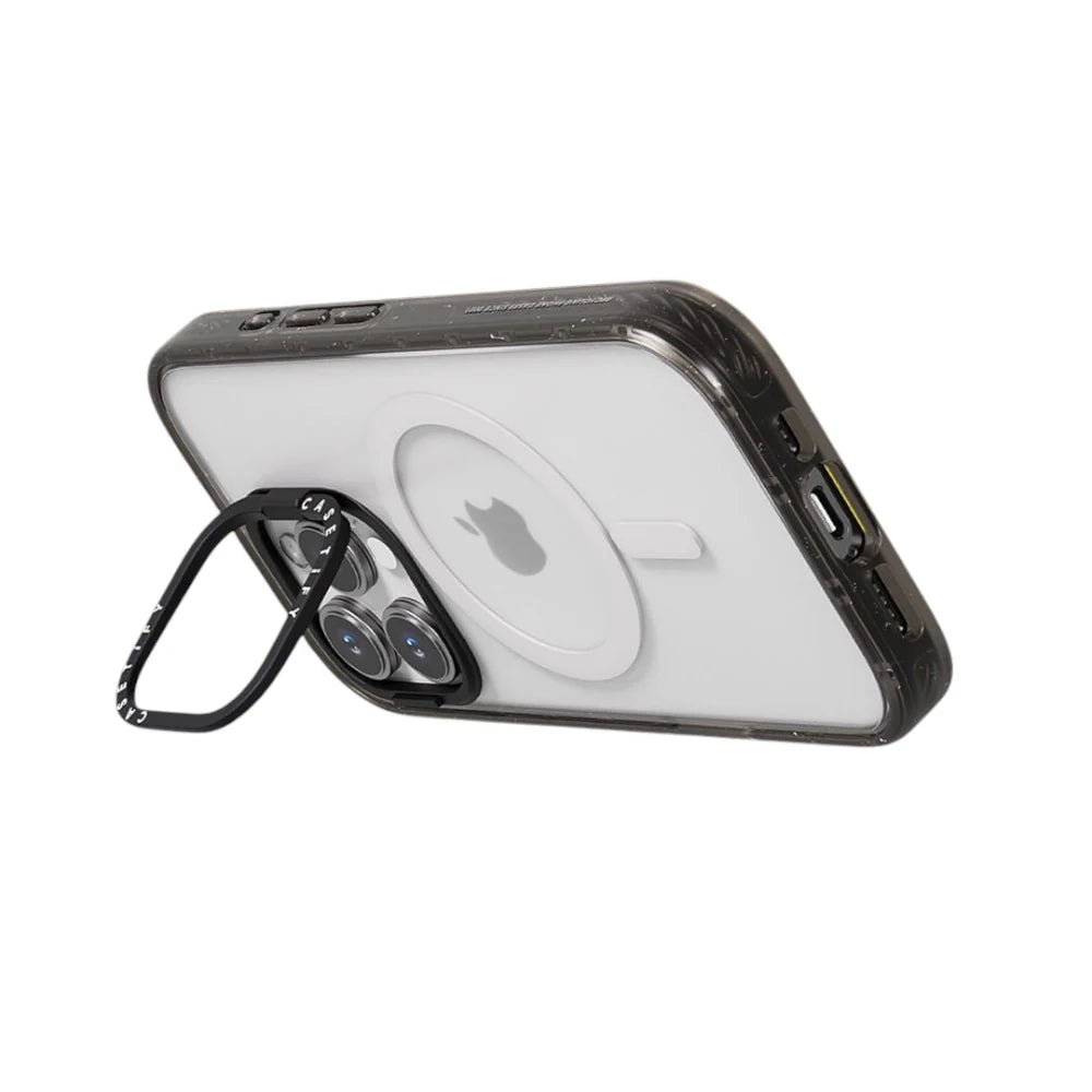 Estuche Casetify ring stand con magsafe - Transparente / Negro