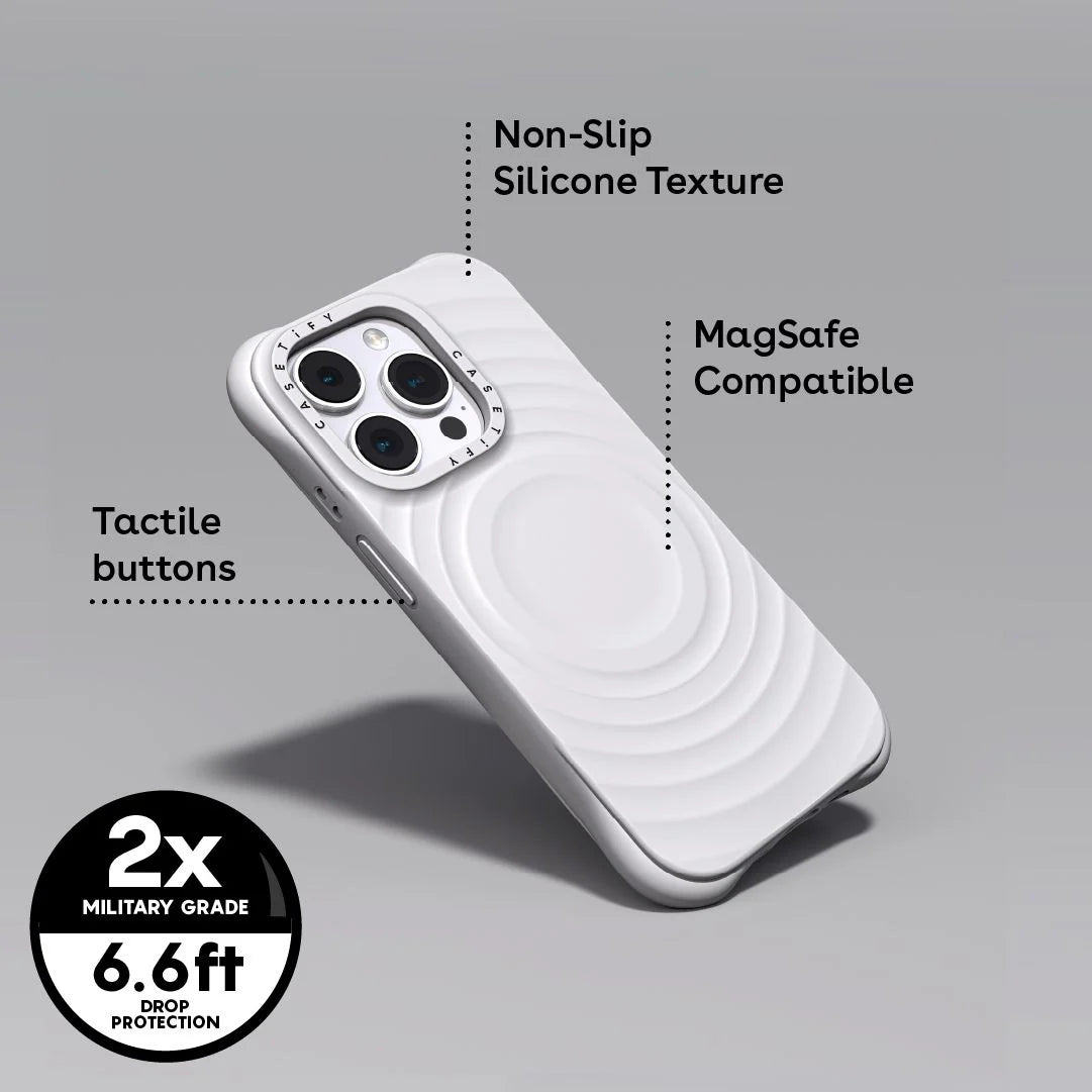 Estuche Casetify Ripple con Magsafe - Blanco