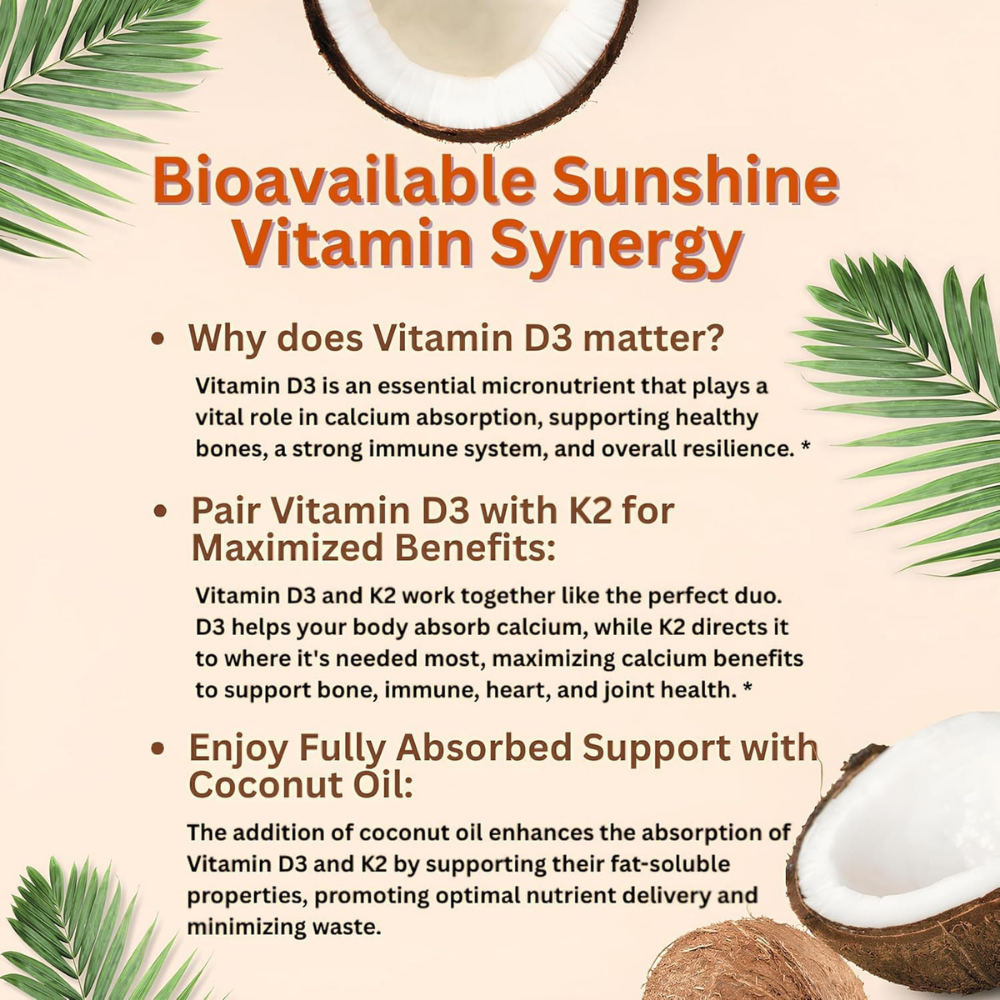 Suplementos - Vitamina D3 10,000 IU + K2 MK7 - Micro Ingredients | 300 Softgels