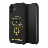 Estuche - Karl Lagerfeld Silicone Yellow Outline Black Iphone 11 Color Negro