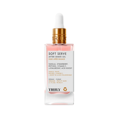 Truly Soft Serve After Shave Oil - aceite post-afeitar con vainilla, fresa, péptidos y ácido hialurónico