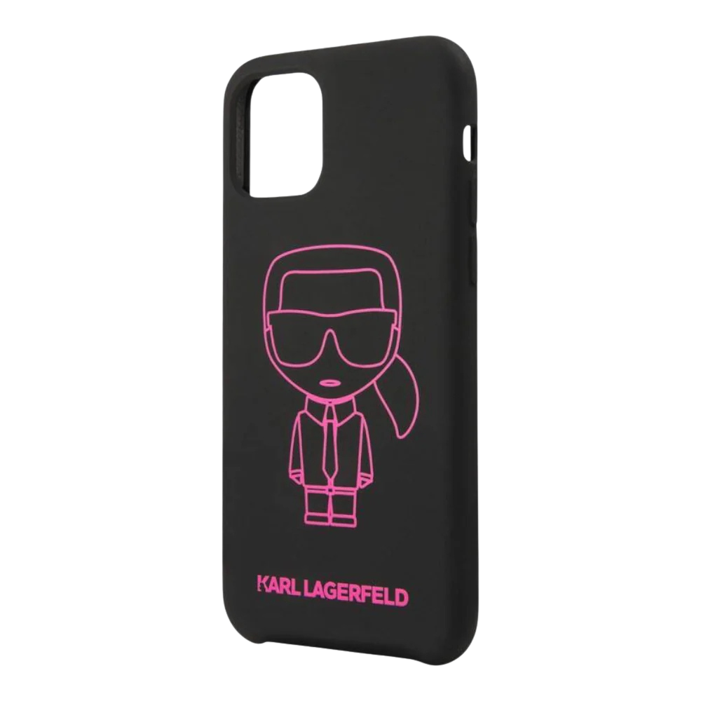 Estuche - Karl Lagerfeld silicone ikonik pink outline black iphone 11 color negro
