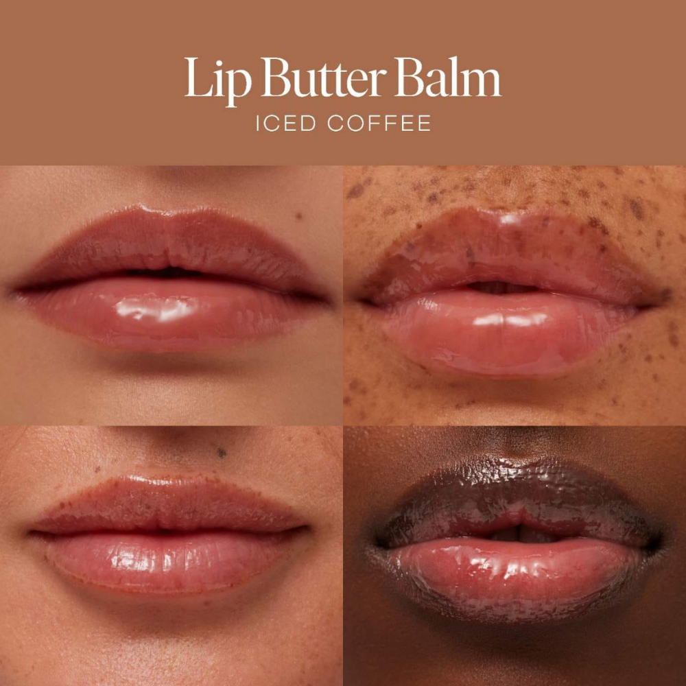 Summer Fridays Lip Butter Balm Iced Coffee - tono café helado en 4 tonos de piel, acabado natural brillante