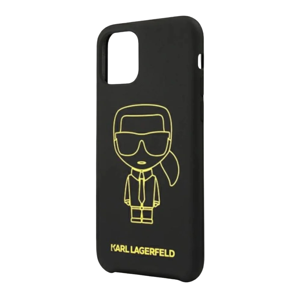 Estuche - Karl Lagerfeld Silicone Yellow Outline Black Iphone 11 Color Negro