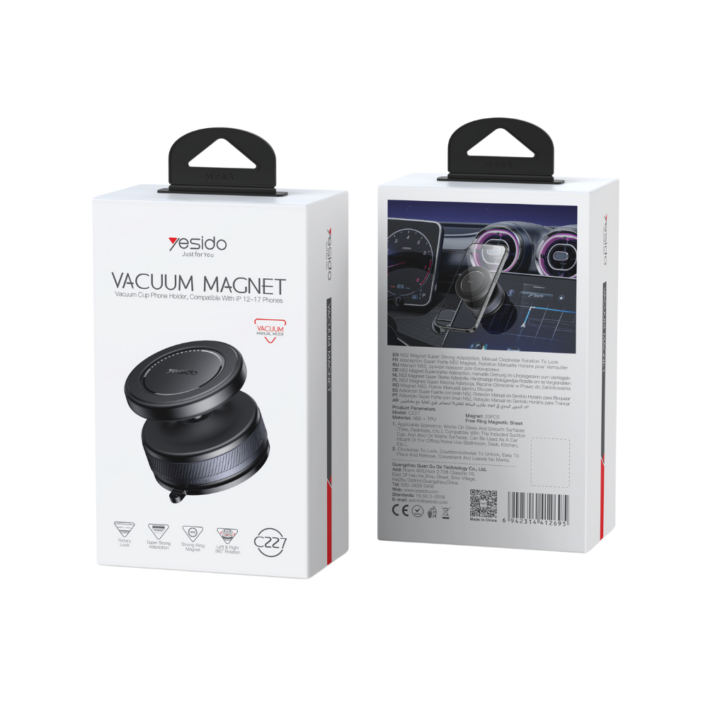 Gadget - Soporte magnético para celular con ventosa 360° para carro