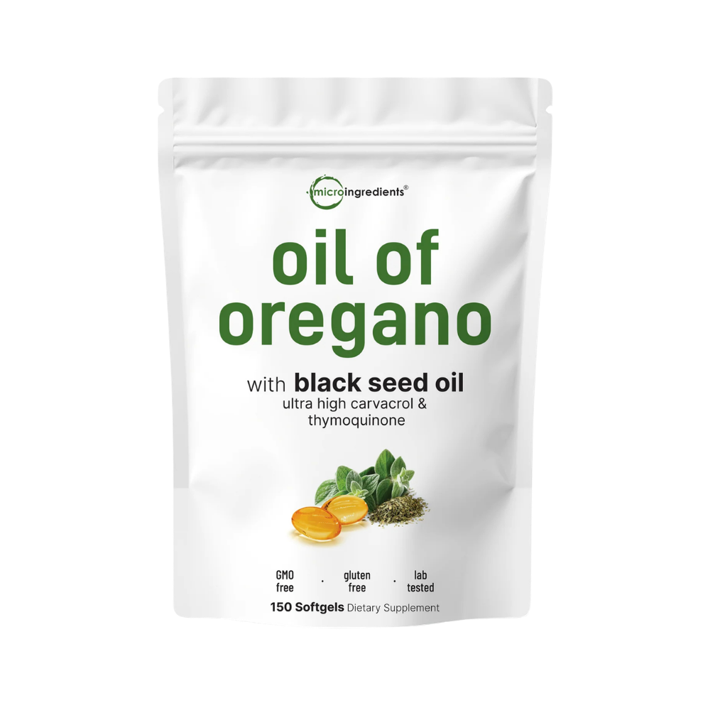 Suplementos - Aceite de Orégano con Black Seed Oil | Micro Ingredients | 150 Softgels