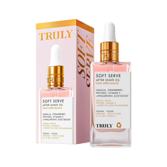 Truly Soft Serve After Shave Oil con caja - aceite post-afeitar vegano con vainilla, fresa y péptidos Guatemala