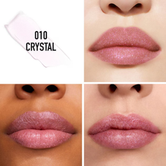 Dior Rouge 010 Crystal modelos - brillo cristal rosado en diferentes tonos de piel efecto hidratante glitter
