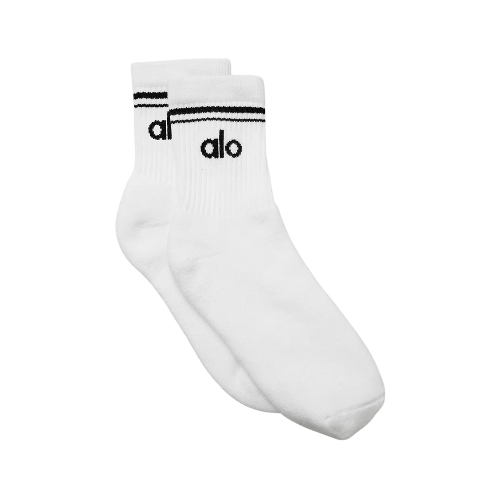 Calcetines ALO - Unisex Half-Crew Blanco / Negro