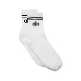 Calcetines ALO - Unisex Half-Crew Blanco / Negro