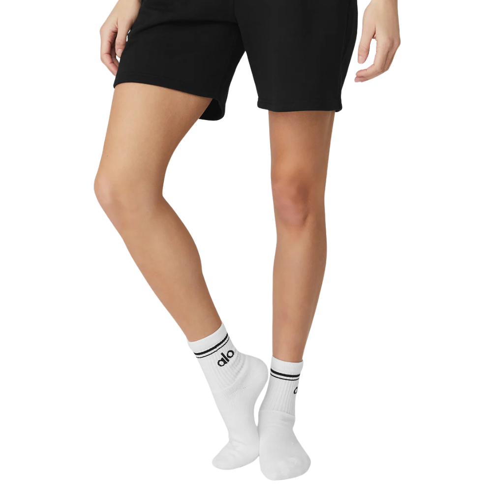 Calcetines ALO - Unisex Half-Crew Blanco / Negro