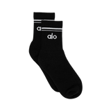 Calcetines ALO - Unisex Half-Crew Negro / Blanco