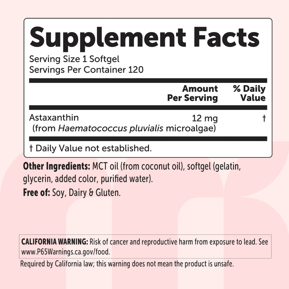 Suplementos - Astaxanthin 12mg Micro Ingredients | 120 Softgels