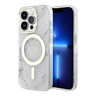 Estuche - Guess magsafe iphone 15 pro - pc/tpu white hard case magsafe iml marble color transparente