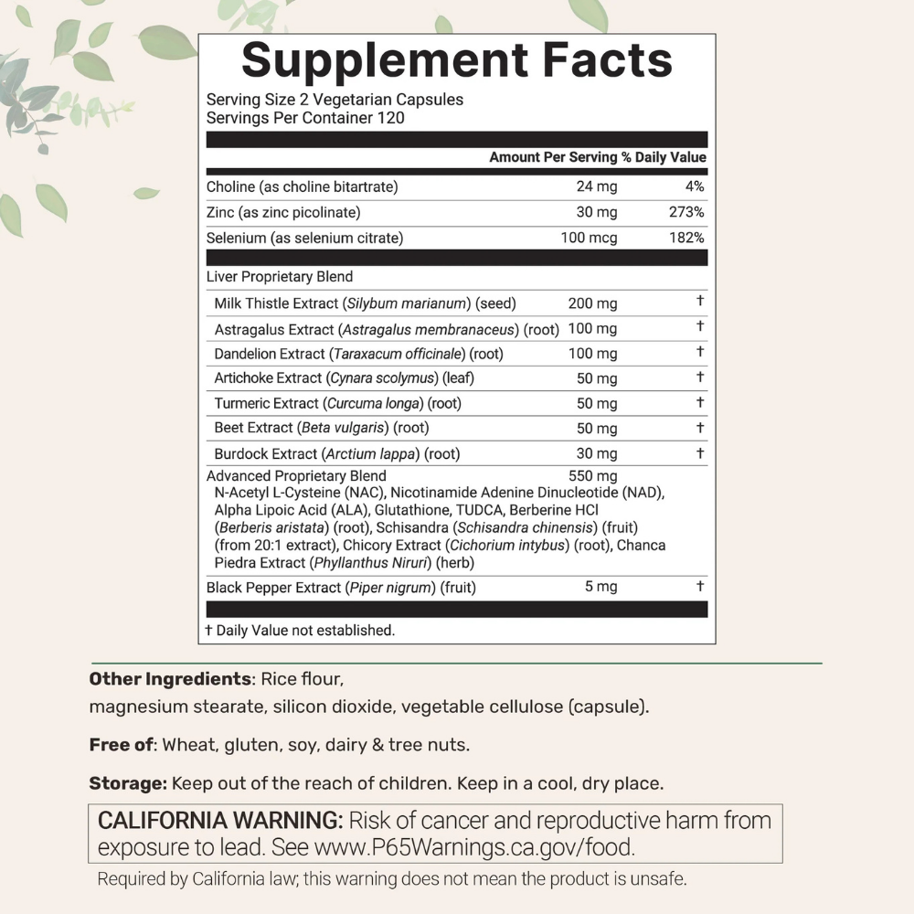 Suplementos - Liver+ Advanced 20 en 1 Micro Ingredients | 120 Cápsulas Vegetarianas