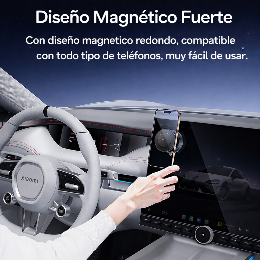 Gadget - Soporte magnético para celular con ventosa 360° para carro