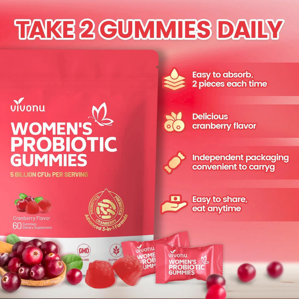 Suplementos - Women’s Probiotic Gummies con Cranberry | 60 Gummies