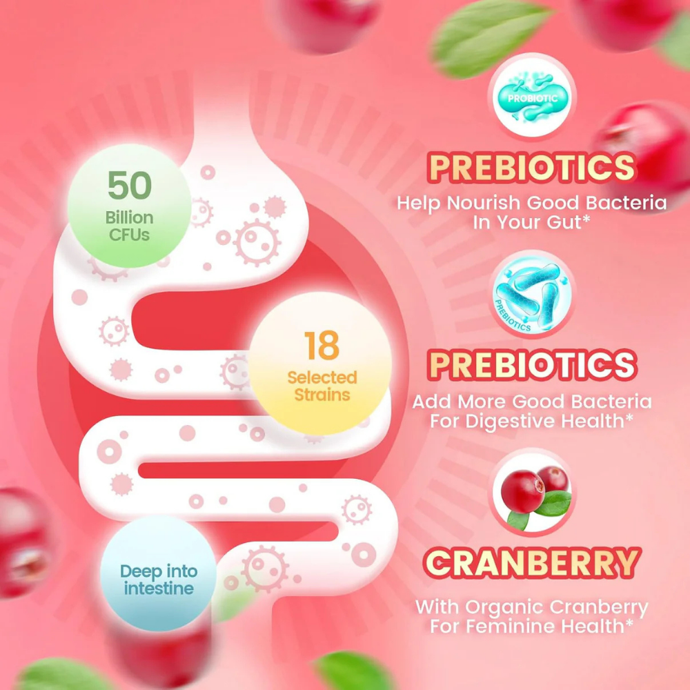 Suplementos - Women’s Probiotic Gummies con Cranberry | 60 Gummies