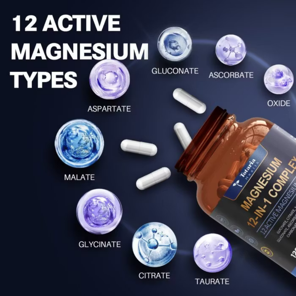 Suplementos - Magnesium 12-in-1 Complex 700mg Totaria Health | 120 Cápsulas