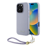 Estuche - Guess hc magsafe grained pu w/flower charm strap purple iphone 16 pro