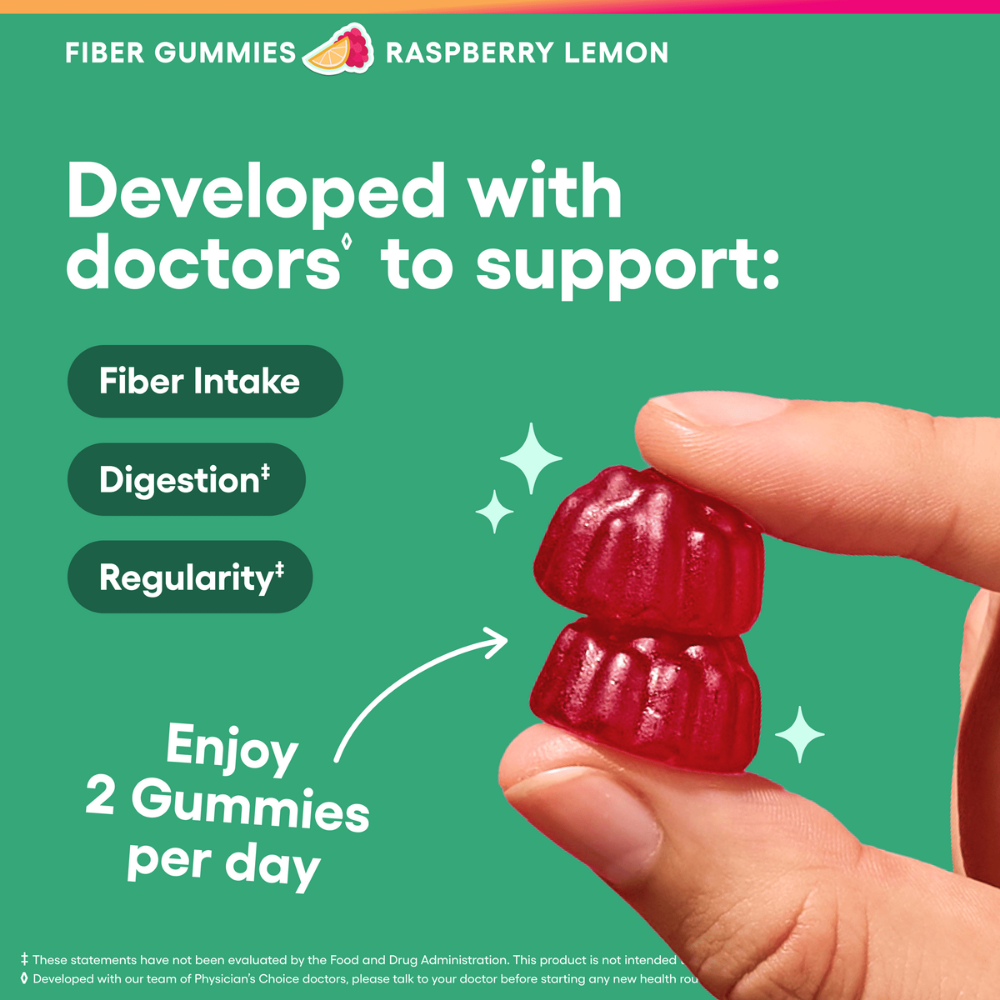 Suplementos - Fiber Gummies Physician’s Choice | Raspberry Lemon | 60 Gummies