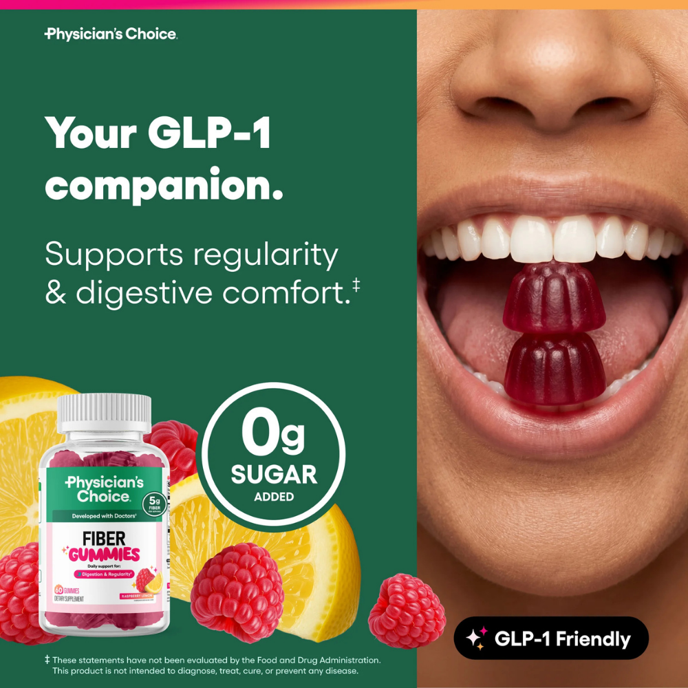 Suplementos - Fiber Gummies Physician’s Choice | Raspberry Lemon | 60 Gummies